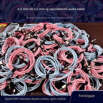 Gitár audió kábel 6,35 mm dugóval — univerzális hangszerkábel ABS/plasztik/metal szerkezettel