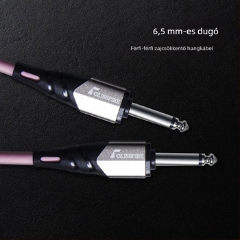 Gitár audió kábel 6,35 mm dugóval — univerzális hangszerkábel ABS/plasztik/metal szerkezettel