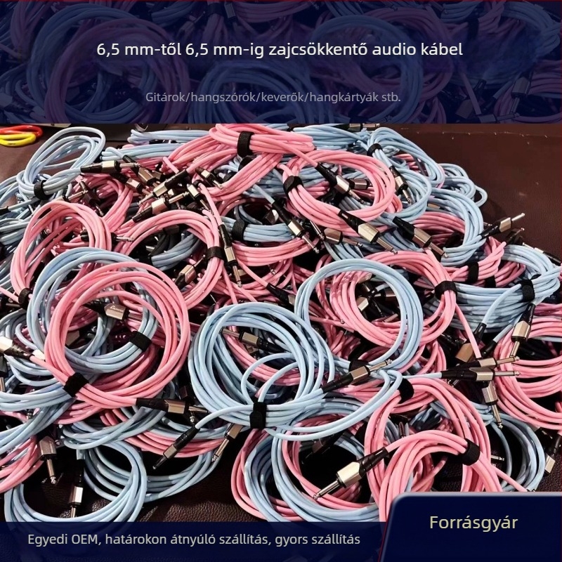 Gitár audió kábel 6,35 mm dugóval — univerzális hangszerkábel ABS/plasztik/metal szerkezettel