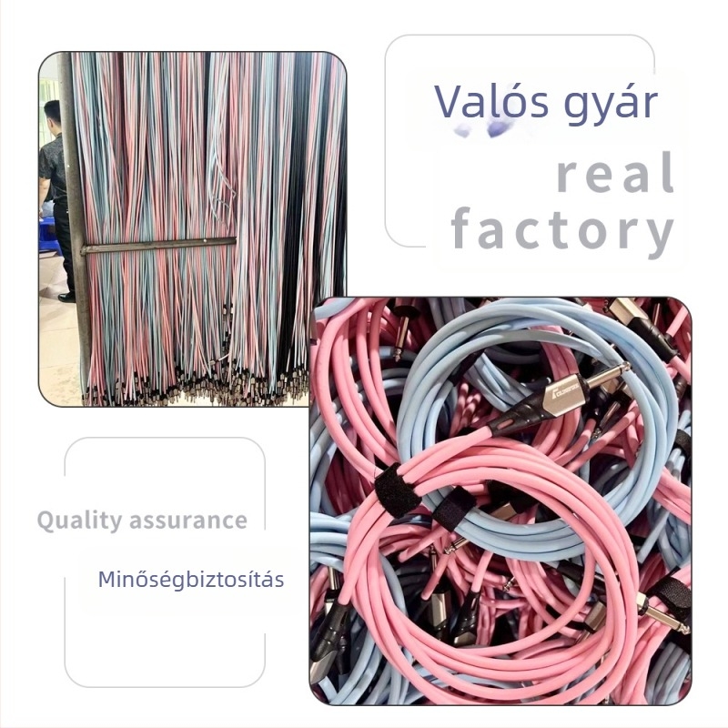 Gitár audió kábel 6,35 mm dugóval — univerzális hangszerkábel ABS/plasztik/metal szerkezettel