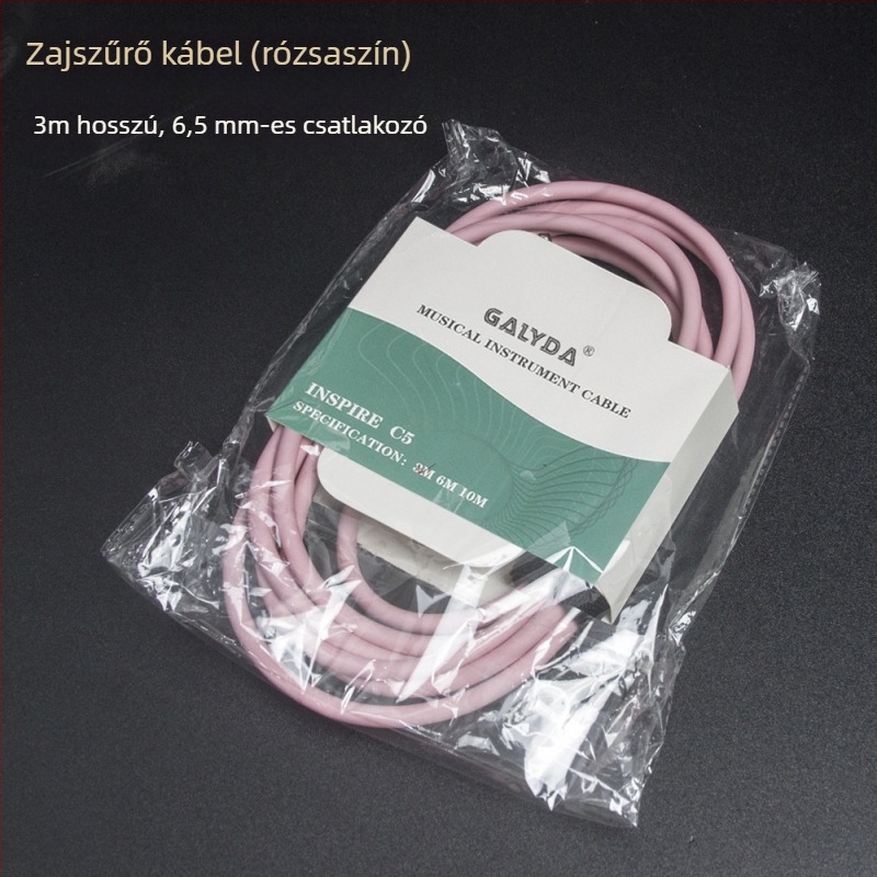Gitár audió kábel 6,35 mm dugóval — univerzális hangszerkábel ABS/plasztik/metal szerkezettel