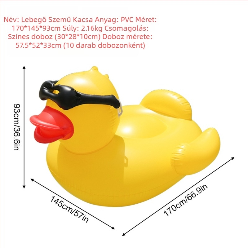 Felfújható kacsás úszó matrac felnőtteknek – PVC, Termékkód FP-YJY, Kategória: Egyéb