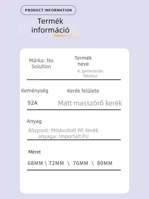 Görkorcsolyák, PU felső rész, PU kerekek, TPR talp, egy kerék