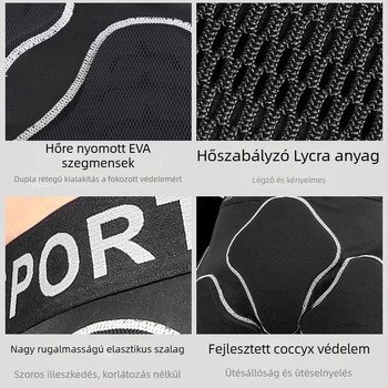 Kültéri sínadrág csípővédővel - ütéscsillapítás, lélegző anyag; Lycra-Rubber-EVA; téli, uniszex; kerékpár és havas sportok