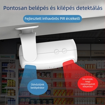 Indukciós ajtócsengő kétirányú üdvözlő hanggal, DH808 modell, tápellátás: akkumulátor vagy hálózat, 6V-9V, változatos csengőhangok, fogyasztás 0,5