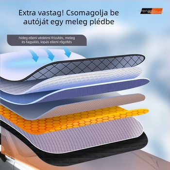 Autó hótakaró Oxford szövetből, univerzális illeszkedés, elektrostatikus ragasztóval szerelhető, kockás mintázat, 400 g.