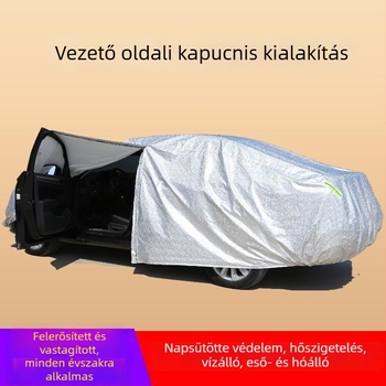 Univerzális autófedél UV védelemmel és hőszigeteléssel, téli vastagítás, jégeső elleni, vízálló, védelem a hó és a fagy ellen, teljes lefedettség; anyag: Oxford szövet