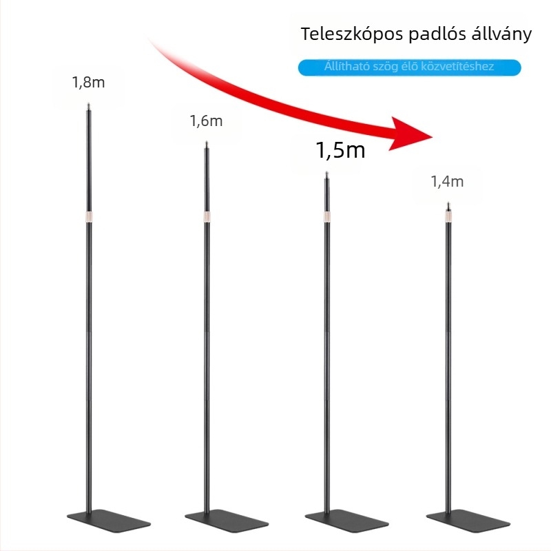 Élő közvetítéshez telefonállvány 24W világítással, vasból készült, 12V táplálás, teherbírás 2–5 kg, univerzális projektorbázis