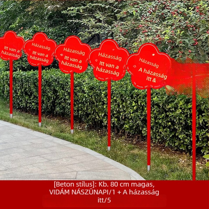 Esküvői útjelző KT tábla a kert külső dekorációjához, műanyag, ajándék barátoknak és osztálytársaknak, esküvői kellékek