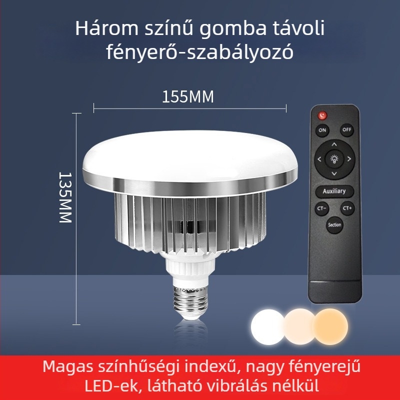 E27-es professzionális fényforrás élő közvetítéshez, 85–150W, 220V, 2700K–6500K, állítható fényerő