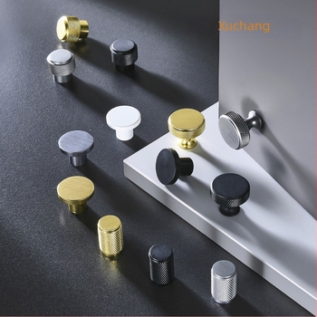 Szekrényajtó és fiók fogantyú, egylyukú, kerek fejű, európai stílusú, alumínium, elektroplatált, modell U02443, modern egyszerűség