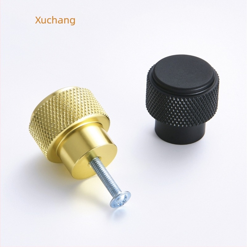 Szekrényajtó és fiók fogantyú, egylyukú, kerek fejű, európai stílusú, alumínium, elektroplatált, modell U02443, modern egyszerűség