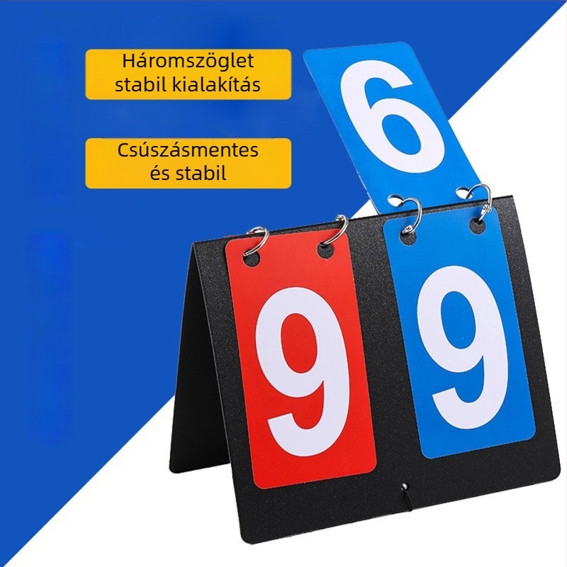 PVC pontozó tábla, testre szabható logóval, alkalmas asztaliteniszre, kosárlabdára, biliárdra és röplabdára