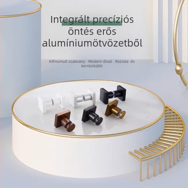 Üvegajtó fogantyú, egylyukas, tömörített és vastagított, Space alumíniumból, csiszolt felülettel