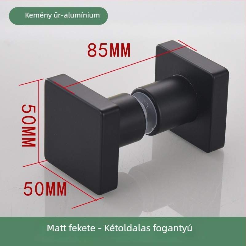 Üvegajtó fogantyú, egylyukas, tömörített és vastagított, Space alumíniumból, csiszolt felülettel