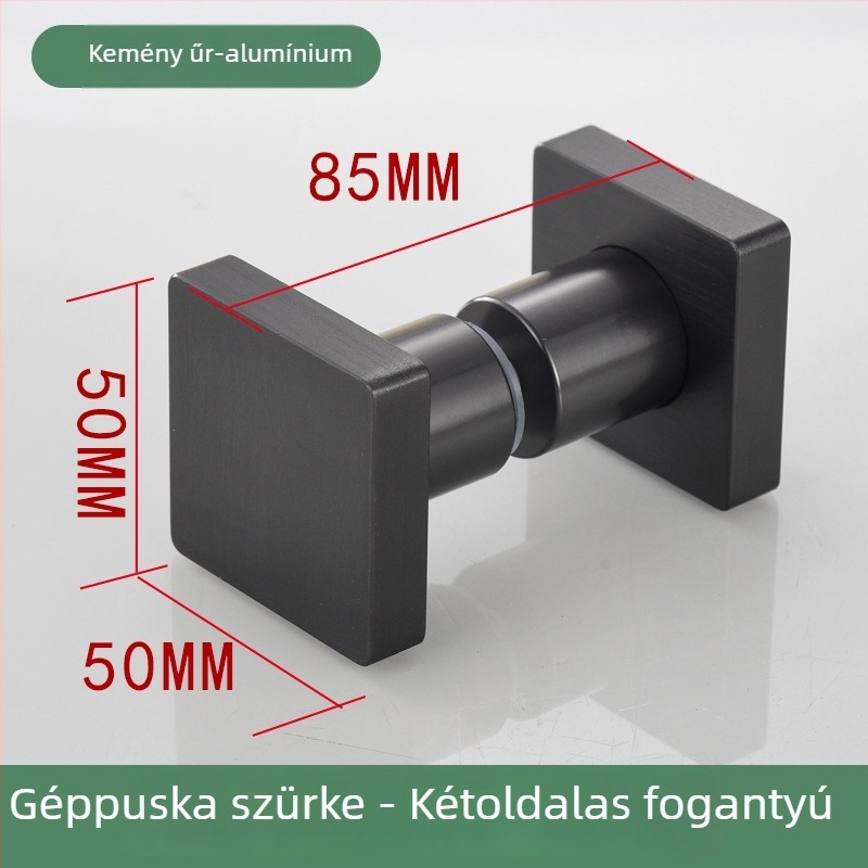 Üvegajtó fogantyú, egylyukas, tömörített és vastagított, Space alumíniumból, csiszolt felülettel