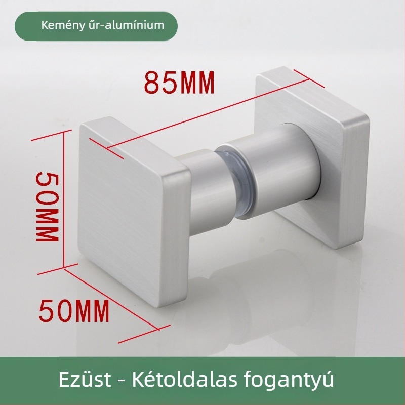 Üvegajtó fogantyú, egylyukas, tömörített és vastagított, Space alumíniumból, csiszolt felülettel