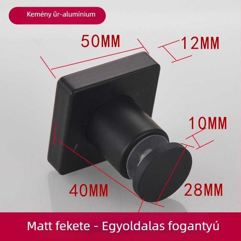 Üvegajtó fogantyú, egylyukas, tömörített és vastagított, Space alumíniumból, csiszolt felülettel