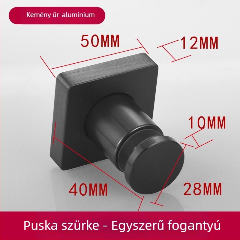 Üvegajtó fogantyú, egylyukas, tömörített és vastagított, Space alumíniumból, csiszolt felülettel