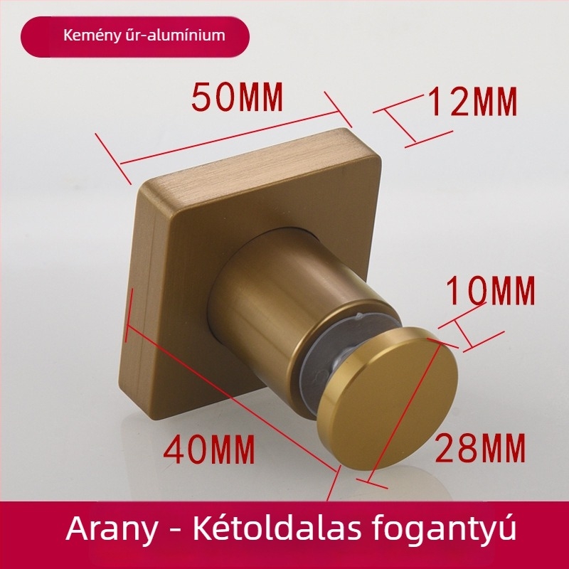 Üvegajtó fogantyú, egylyukas, tömörített és vastagított, Space alumíniumból, csiszolt felülettel