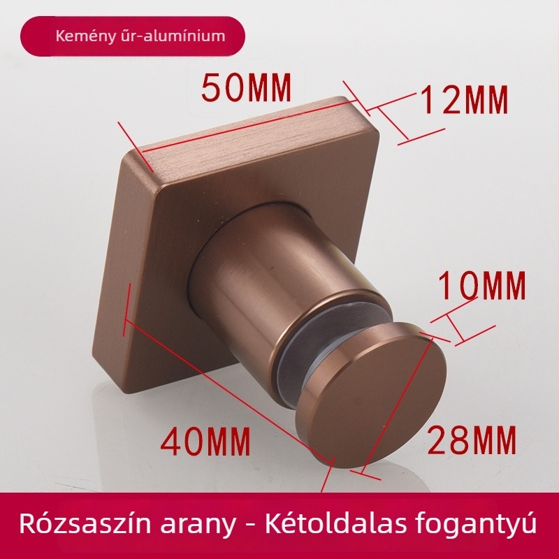 Üvegajtó fogantyú, egylyukas, tömörített és vastagított, Space alumíniumból, csiszolt felülettel