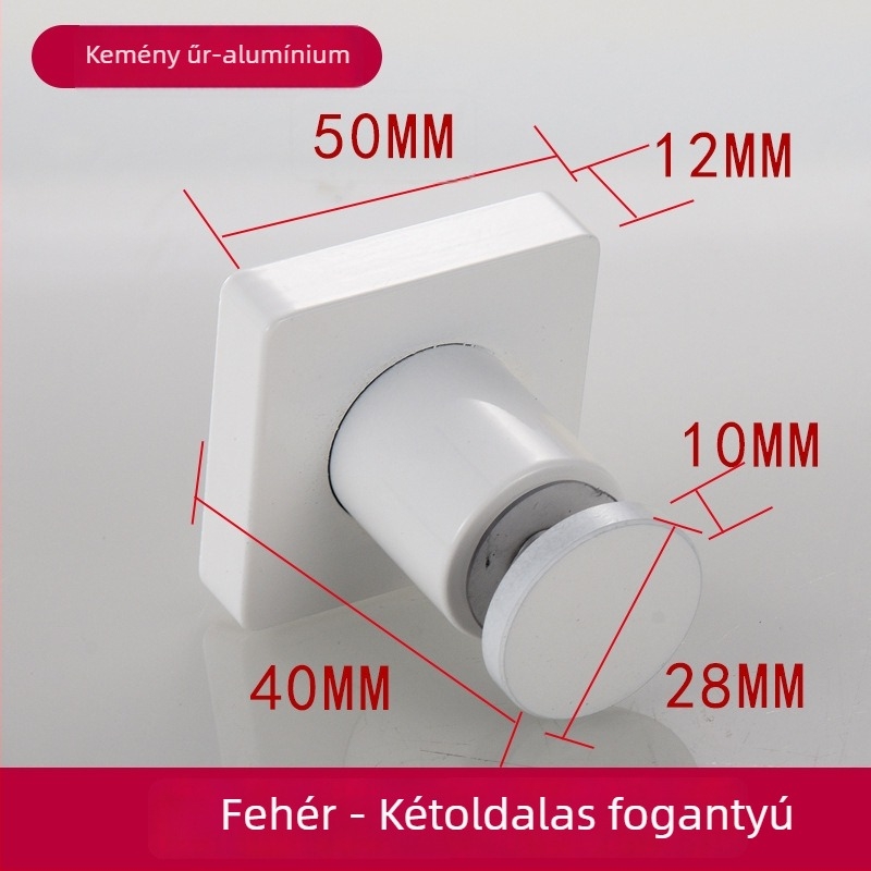 Üvegajtó fogantyú, egylyukas, tömörített és vastagított, Space alumíniumból, csiszolt felülettel