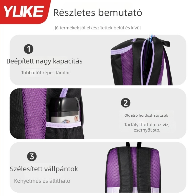 Badminton- és tenisztáska hátizsák, Yuke márka, 50% poliészter + 50% PVC, raktáron, testreszabható