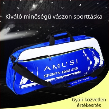Badminton- és teniszütő táska, 3–4 ütő befogadására, vállon átvethető hátizsák, uniszex