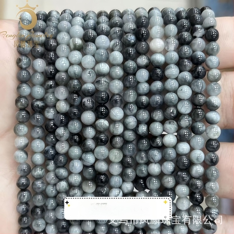 AB-osztályú sas szem kő gömb gyöngyök DIY ékszerekhez, laza gyöngyök, félkész karkötőkhöz, 4-14 mm