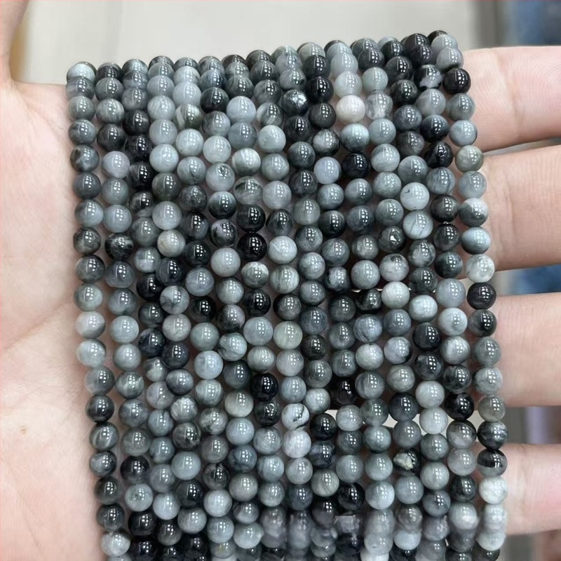 AB-osztályú sas szem kő gömb gyöngyök DIY ékszerekhez, laza gyöngyök, félkész karkötőkhöz, 4-14 mm