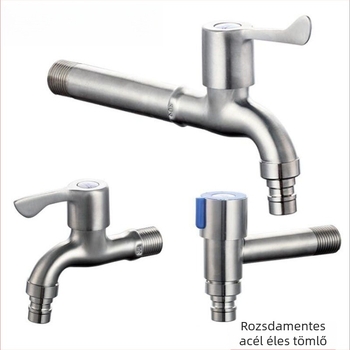 304 rozsdamentes acél mosógép csaptelek, falba beépíthető hosszabbító, 20 mm bemenet/kimenet, teljes réz szeleptest, 0–90 °C