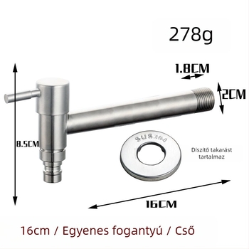 304 rozsdamentes acél mosógép csaptelek, falba beépíthető hosszabbító, 20 mm bemenet/kimenet, teljes réz szeleptest, 0–90 °C