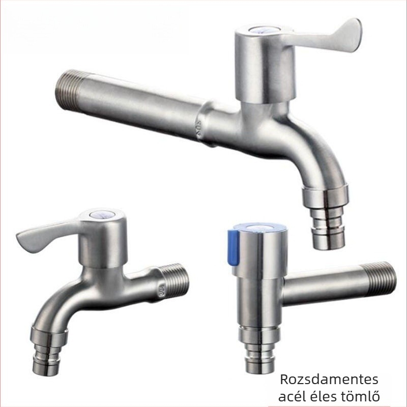 304 rozsdamentes acél mosógép csaptelek, falba beépíthető hosszabbító, 20 mm bemenet/kimenet, teljes réz szeleptest, 0–90 °C