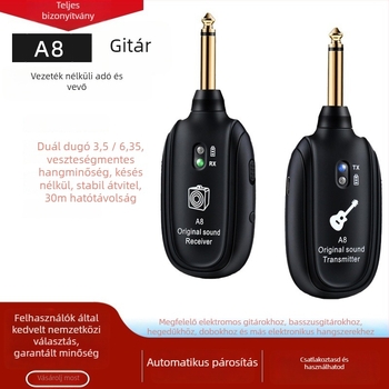 A-8 vezetéknélküli transzceiver elektromos gitárhoz és basszushoz | ABS ház | Karton csomagolás