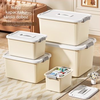 Kerekes tároló doboz (PP műanyag, nyitható fedél, hordozható, többfunkciós)