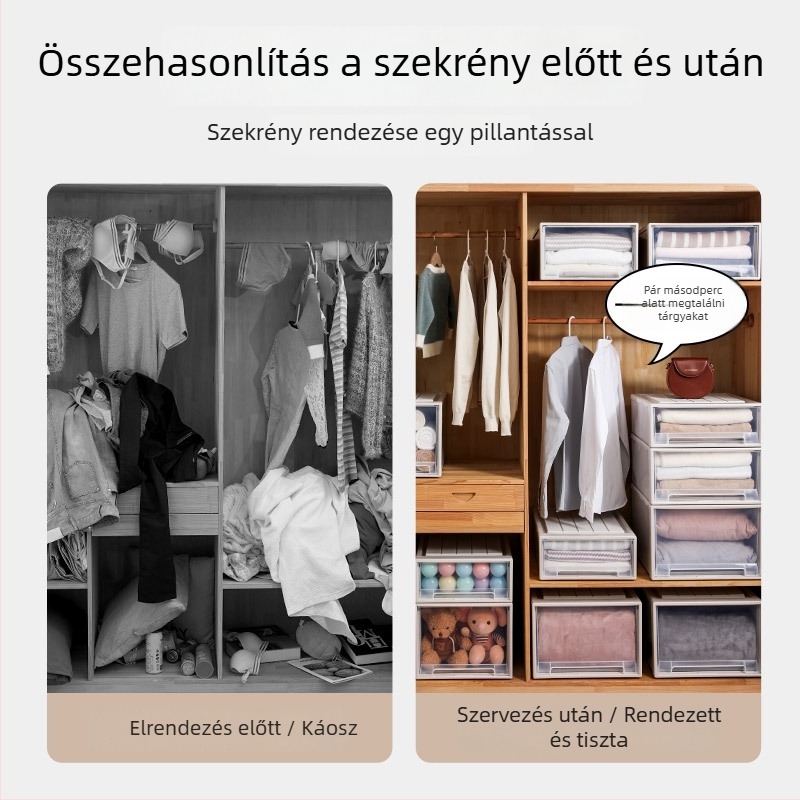 Yanshen fiókos tároló doboz – PP műanyag, japán stílus, átlátszó, többfunkciós