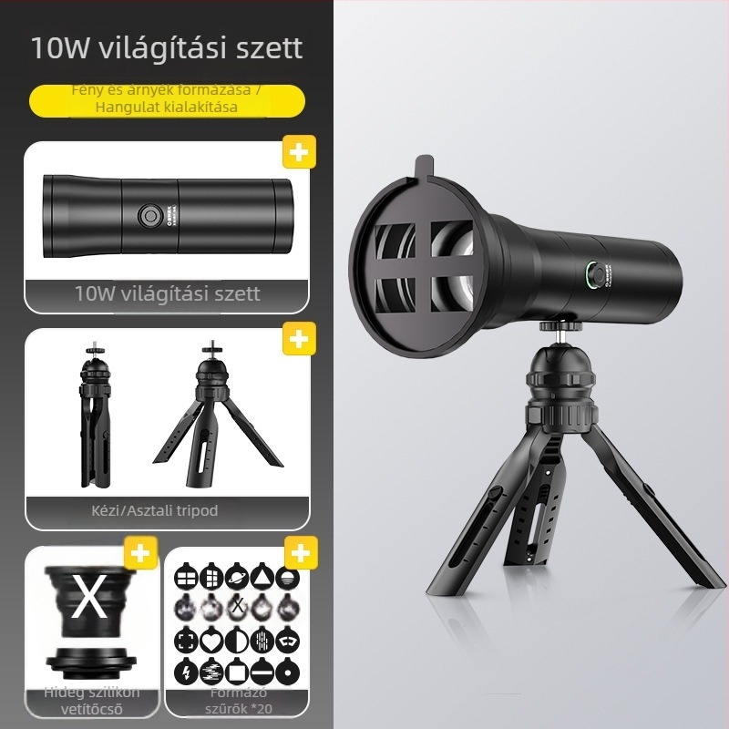 Yu guang mini töltőfény élő közvetítéshez, 10W, Type-C 5V-2A, 5500–5600K, hordozható LED világítás
