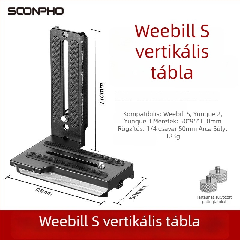 L-típusú függőleges kameratábla — típus: Photography screws, anyag: alumíniumötvözet, márka: Other