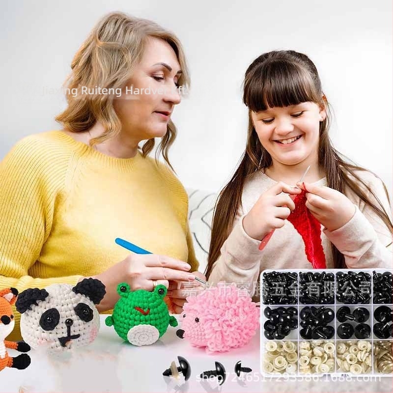 Játék kiegészítők: 260 darab állatbiztonsági szem készlet, műanyag, tömítőgyűrűvel, márka Ruiteng hardware