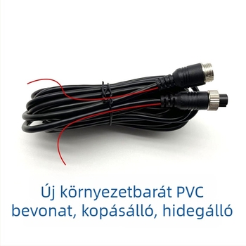 Autóhátsó kilátás videó bővítő kábel négycsatornás és repülőgép-típusú csatlakozóval, PVC burkolatú, ROHS tanúsítványú, audio- és videóhoz