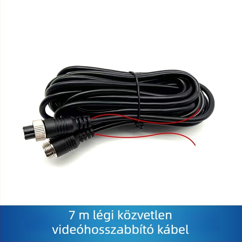 Autóhátsó kilátás videó bővítő kábel négycsatornás és repülőgép-típusú csatlakozóval, PVC burkolatú, ROHS tanúsítványú, audio- és videóhoz