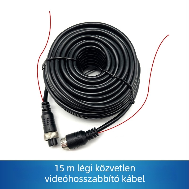 Autóhátsó kilátás videó bővítő kábel négycsatornás és repülőgép-típusú csatlakozóval, PVC burkolatú, ROHS tanúsítványú, audio- és videóhoz
