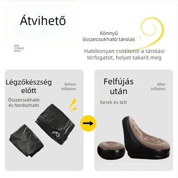 Műanyagból készült felfújható fotel-kanapé, kültéri, egy személyes, dönthető, alkalmas hálószobára, erkélyre és kempingezésre, többszörös funkcióval, megvastagított; Márka 123; Termék kategóriája: Egyéb; Modell: Other