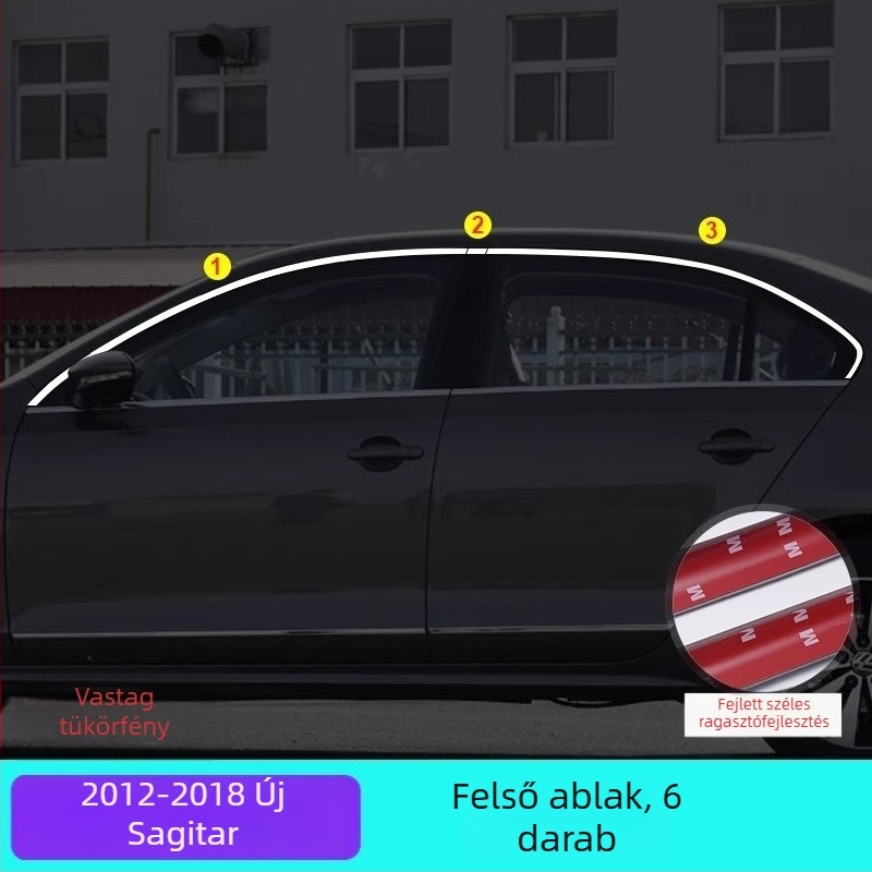 Rozsdamentes acél ablakdíszléc VW Sagitarhoz