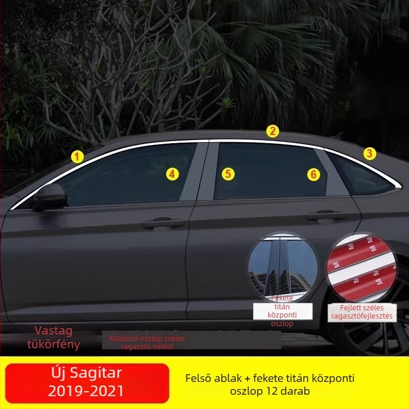 Rozsdamentes acél ablakdíszléc VW Sagitarhoz