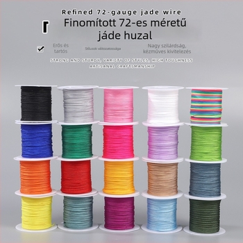 DIY karkötő készlet: 72 nylon zsinór, 20 szín, kézzel kötött ékszerekhez való zsinórok