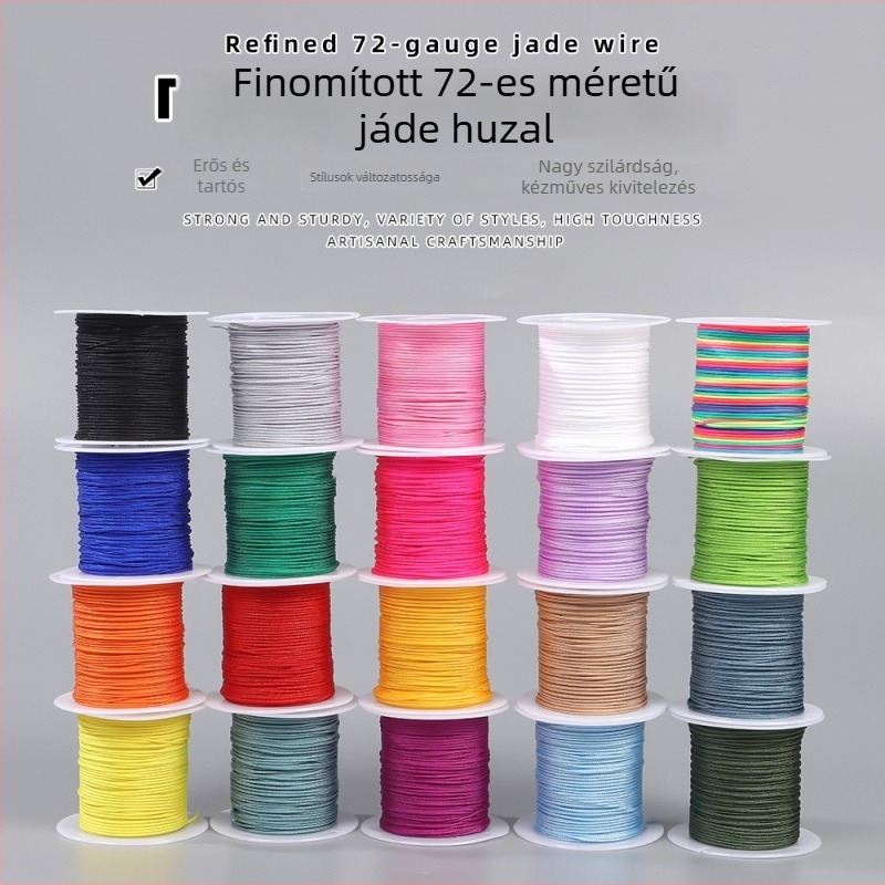 DIY karkötő készlet: 72 nylon zsinór, 20 szín, kézzel kötött ékszerekhez való zsinórok