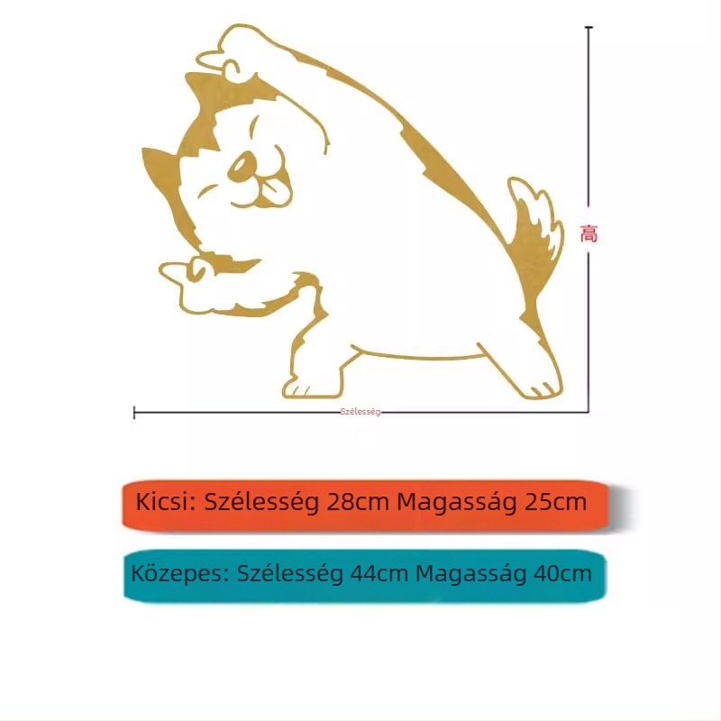 Dekoratív falikép matrica macskákkal és kutyákkal – PVC anyag, 1 darab, modern minimalist stílus, alkalmas nappalira, hálószobára, dolgozószobára, étterembe, konyhába, bejárathoz