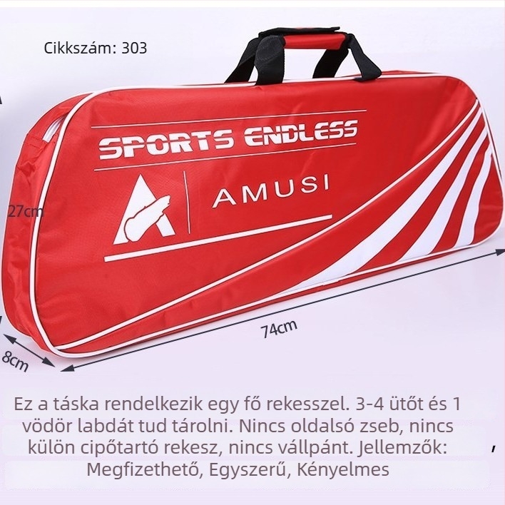 Badminton- és tollaslabda ütőket befogadó táska 2–3 ütő számára, hordozható, egy vállon átvetős pánttal, férfiaknak és nőknek
