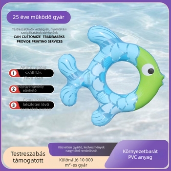 Hal alakú gyerek úszógumi medencéhez; környezetbarát PVC; 0,18 mm vastagság; kézi felfújás; rajzfilm-stílusú, egy rétegű dizájn.